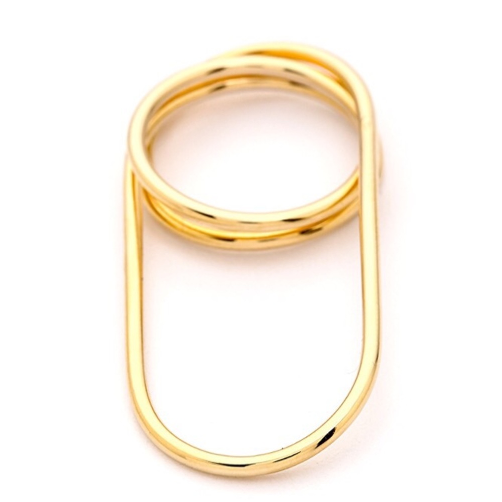 💰Jules Smith ♛ Safety Pin 2 Finger Knuckle Ring ♛ - Picture 3 of 8